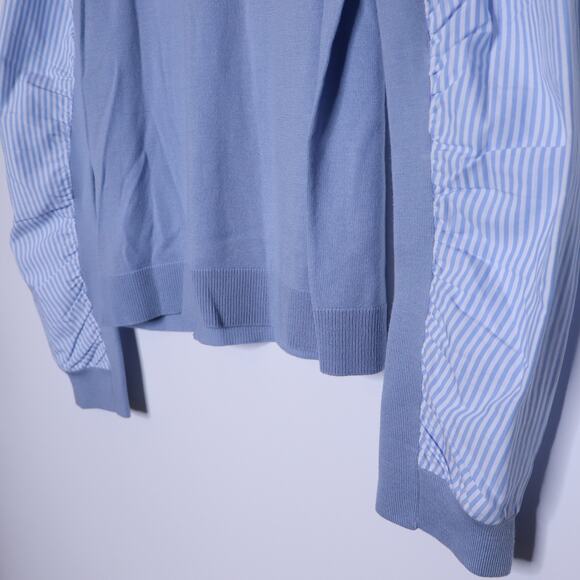 VERONICA BEARD NEW Adler Mixed Media Sweater Light Blue Merino Wool Women's XL - Picture 6 of 13